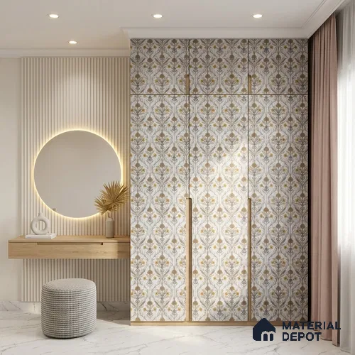 Multi Colour Digital, Fabric Look LM 23629 8 ft x 4 ft Texture Finish Decorative Laminate - 1 mm | Suitable for TV Unit, Wardrobe, Kitchen Cabinets
