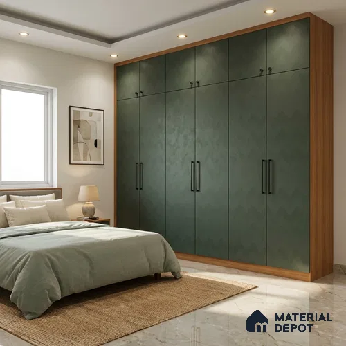 Sage Green Patterned Look WP 44 915 8 ft x 4 ft Matte Finish Decorative Laminate - 1 mm | Suitable for Bedroom, TV Unit, Wardrobe