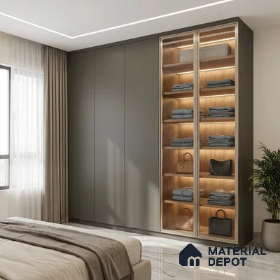 Grey Textured Solid Look WP 5 907 8 ft x 4 ft Texture Finish Decorative Laminate - 1 mm | Suitable for TV Unit, Wardrobe, Kitchen Cabinets