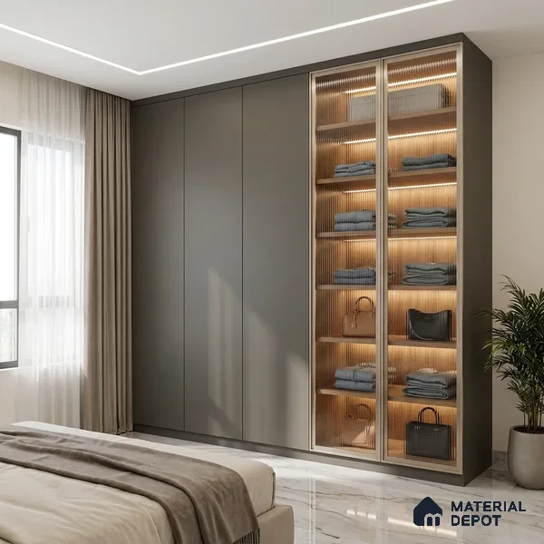 Grey Textured Solid Look WP 5 907 8 ft x 4 ft Texture Finish Decorative Laminate - 1 mm | Suitable for TV Unit, Wardrobe, Kitchen Cabinets