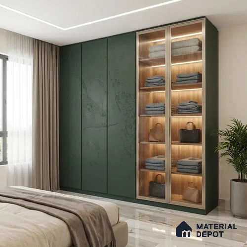Textured Solid Look Turkish Blue WP 7 910 8 ft x 4 ft Texture Finish Decorative Laminate - 1 mm | Suitable for TV Unit, Wardrobe, Kitchen Cabinets
