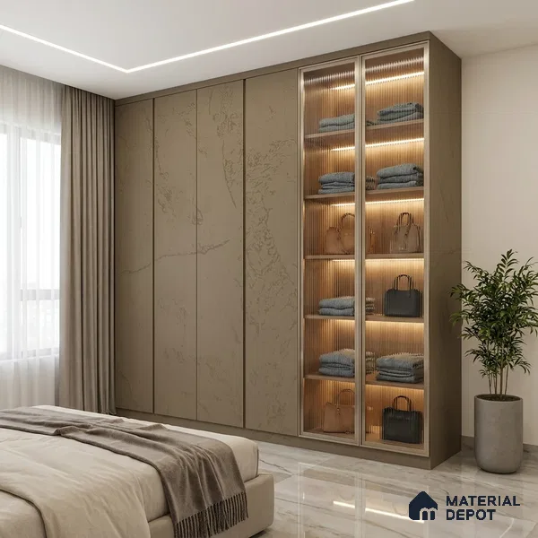 Textured Solid Look Chrome Grey WP 7 911 8 ft x 4 ft Texture Finish Decorative Laminate - 1 mm | Suitable for TV Unit, Wardrobe, Kitchen Cabinets