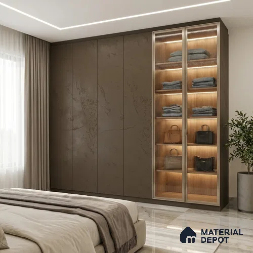 Textured Solid Look Light Brown WP 7 938 8 ft x 4 ft Texture Finish Decorative Laminate - 1 mm | Suitable for TV Unit, Wardrobe, Kitchen Cabinets