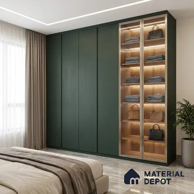 Turkish Blue Solid Colors Look WP 1 910 8 ft x 4 ft Texture Finish Decorative Laminate - 1 mm | Suitable for TV Unit, Wardrobe, Kitchen Cabinets