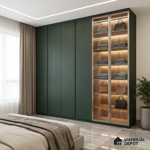Turkish Blue Solid Colors Look WP 1 910 8 ft x 4 ft Texture Finish Decorative Laminate - 1 mm | Suitable for TV Unit, Wardrobe, Kitchen Cabinets