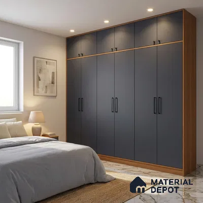 Midnight Blue Solid Colors Look WU 948 8 ft x 4 ft PU Finish Decorative Laminate - 1 mm | Suitable for Living Room, Kitchen, Office