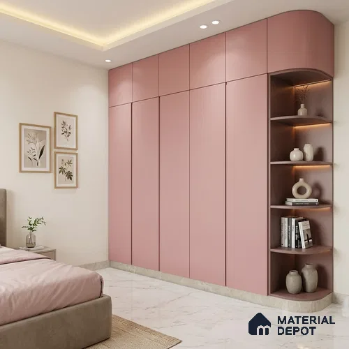 Rosewood Pink Solid Colors Look SMT 909 8 ft x 4 ft Super Matte Finish Decorative Laminate - 1 mm | Suitable for Living Room, Kitchen, Office
