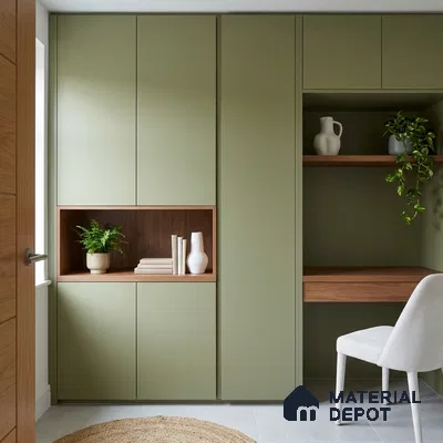 Pistachio Green Solid Colors Look SMT 929 8 ft x 4 ft Super Matte Finish Decorative Laminate - 1 mm | Suitable for Living Room, Kitchen, Office