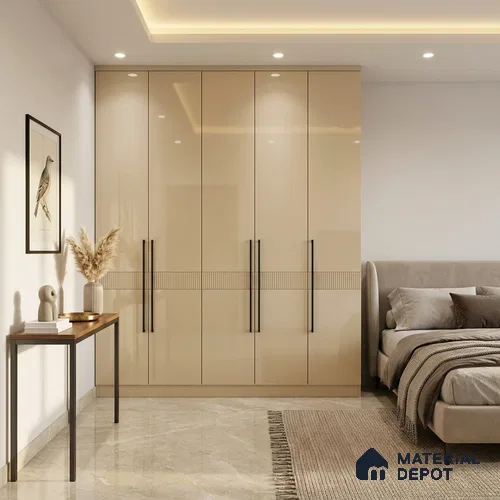 Soft Vanilla Sparkle Look GT 2 8 ft x 4 ft Glossy Finish Decorative Laminate - 1 mm | Suitable for TV Unit, Wardrobe, Kitchen Cabinets
