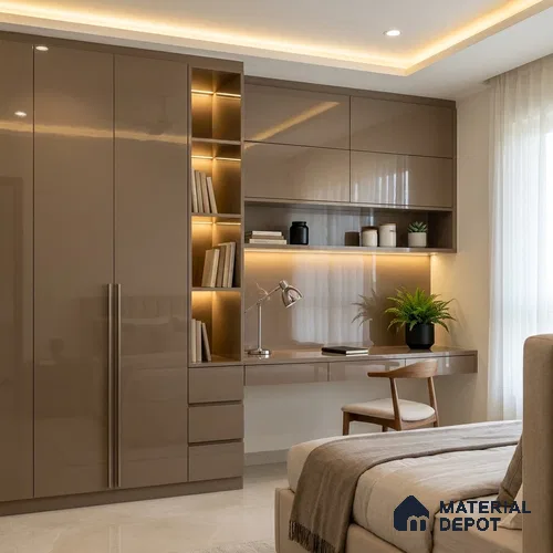 Dusty Petal Solid Colors Look HG 512 8 ft x 4 ft High Gloss Finish Decorative Laminate - 1 mm | Suitable for Living Room, Kitchen, Office