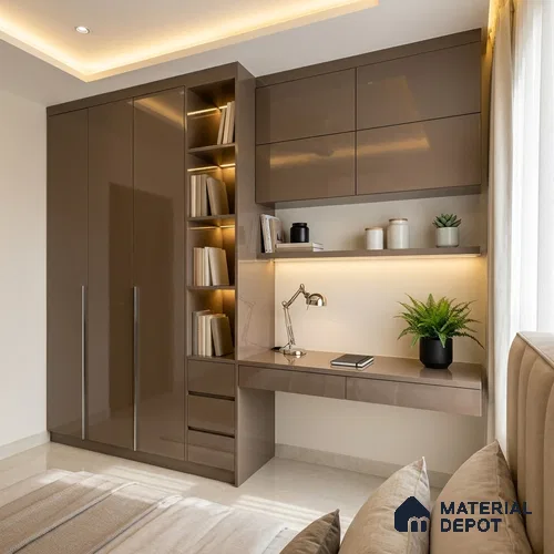 Vanilla Glaze Solid Colors Look HG 511 8 ft x 4 ft High Gloss Finish Decorative Laminate - 1 mm | Suitable for Living Room, Kitchen, Office