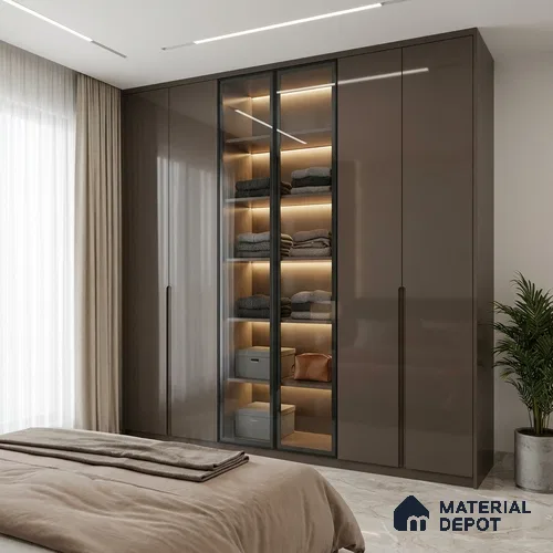 Espresso Brown Solid Colors Look HG 928 8 ft x 4 ft High Gloss Finish Decorative Laminate - 1 mm | Suitable for Living Room, Kitchen, Office