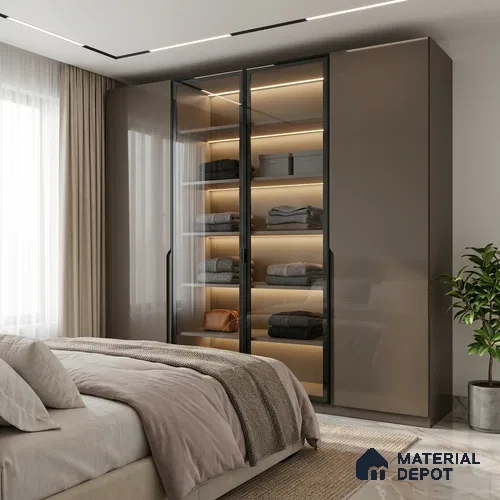 Misty Slate Solid Colors Look HG 508 8 ft x 4 ft High Gloss Finish Decorative Laminate - 1 mm | Suitable for Living Room, Kitchen, Office