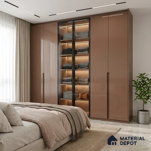 Reddish Brown Solid Colors Look HG 903 8 ft x 4 ft High Gloss Finish Decorative Laminate - 1 mm | Suitable for Living Room, Kitchen, Office