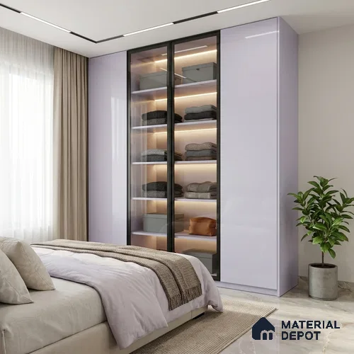 White Solid Colors Look HG 901 8 ft x 4 ft High Gloss Finish Decorative Laminate - 1 mm | Suitable for Living Room, Kitchen, Office