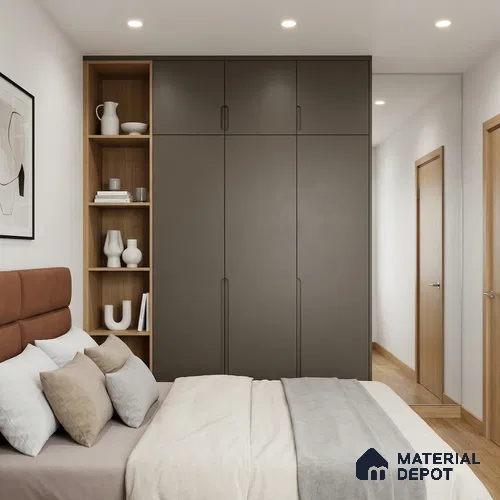 Grey Solid Colors Look SF 508 8 ft x 4 ft Suede Finish Decorative Laminate - 1 mm | Suitable for Living Room, Kitchen, Office
