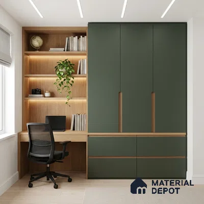 Sage Green Cane Look WP 33 915 8 ft x 4 ft Texture Finish Decorative Laminate - 1 mm | Suitable for TV Unit, Wardrobe, Kitchen Cabinets