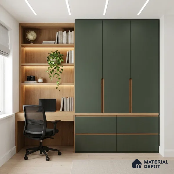 Sage Green Cane Look WP 33 915 8 ft x 4 ft Texture Finish Decorative Laminate - 1 mm | Suitable for TV Unit, Wardrobe, Kitchen Cabinets