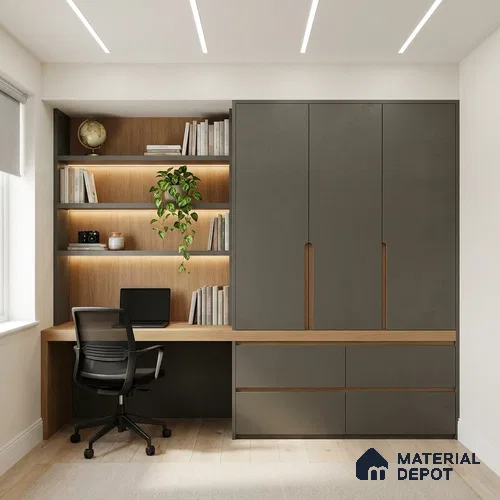 Textured Solid Look Storm Grey WP 6 907 8 ft x 4 ft Texture Finish Decorative Laminate - 1 mm | Suitable for TV Unit, Wardrobe, Kitchen Cabinets
