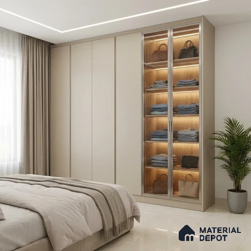Light Beige Solid Colors look LM 23964 Frosted Glow  8 ft x 4 ft Matte Finish Decorative Laminate - 1 mm | Suitable for Living Room, Kitchen, Office