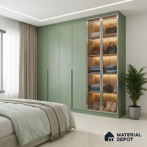 Green Solid Colors look LM 23969 Pale Sage Green  8 ft x 4 ft Matte Finish Decorative Laminate - 1 mm | Suitable for Living Room, Kitchen, Office