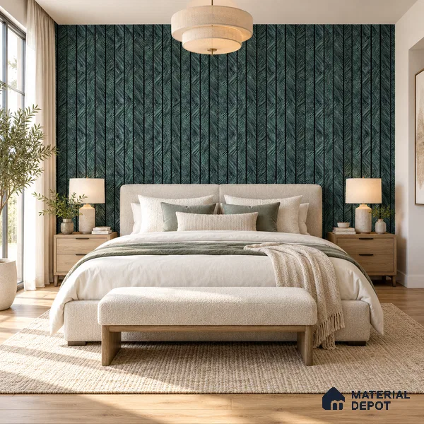 PN 06990 Cement Look Louver1 9.5 ft x 0.83 ft Texture Finish - 10 mm | Suitable for Feature Wall, TV Unit & Living Room