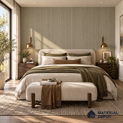 PN 07007 Solid Colors Look Louver1 9.5 ft x 0.83 ft Texture Finish  - 10 mm | Suitable for Feature Wall, TV Unit & Living Room
