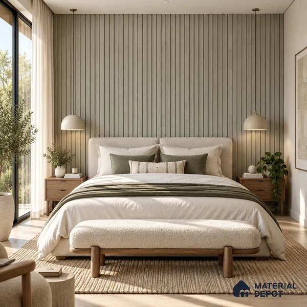 PN 07649 Wood Look Louver 8 ft x 0.83 ft Texture Finish - 10 mm | Suitable for Feature Wall, TV Unit & Living Room