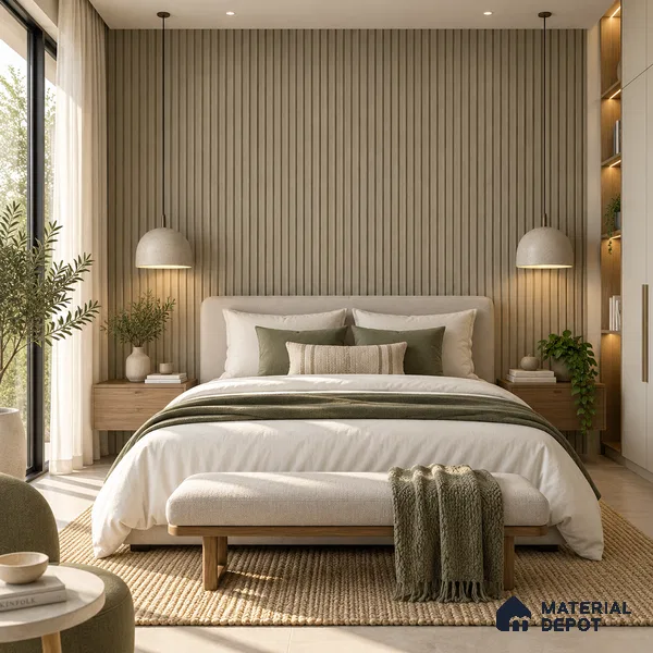 PN 07657 Wood Look Louver 8 ft x 0.83 ft Texture Finish - 10 mm | Suitable for Feature Wall, TV Unit & Living Room