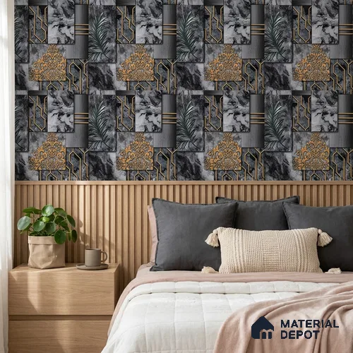 AA101004 | 9.5 Meter x 21 Inch PVC Patterned Look Wallpaper - 55 Sq. Ft. | Minimum 15% wastage during installation