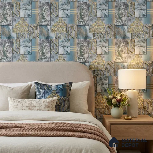 AA101003 | 9.5 Meter x 21 Inch PVC Patterned Look Wallpaper - 55 Sq. Ft. | Minimum 15% wastage during installation