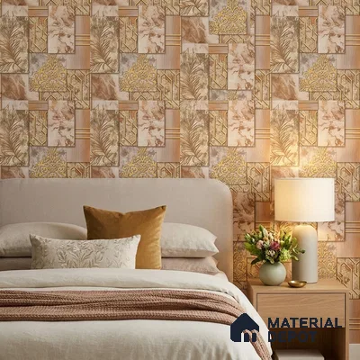 AA101006 | 9.5 Meter x 21 Inch PVC Patterned Look Wallpaper - 55 Sq. Ft. | Minimum 15% wastage during installation