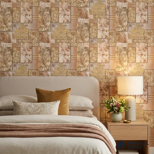 AA101006 | 9.5 Meter x 21 Inch PVC Patterned Look Wallpaper - 55 Sq. Ft. | Minimum 15% wastage during installation