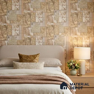 AA101007 | 9.5 Meter x 21 Inch PVC Patterned Look Wallpaper - 55 Sq. Ft. | Minimum 15% wastage during installation