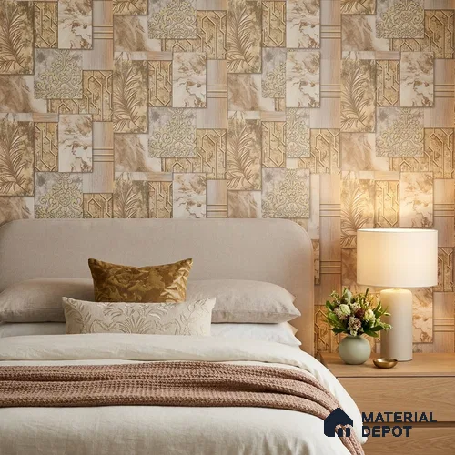 AA101007 | 9.5 Meter x 21 Inch PVC Patterned Look Wallpaper - 55 Sq. Ft. | Minimum 15% wastage during installation