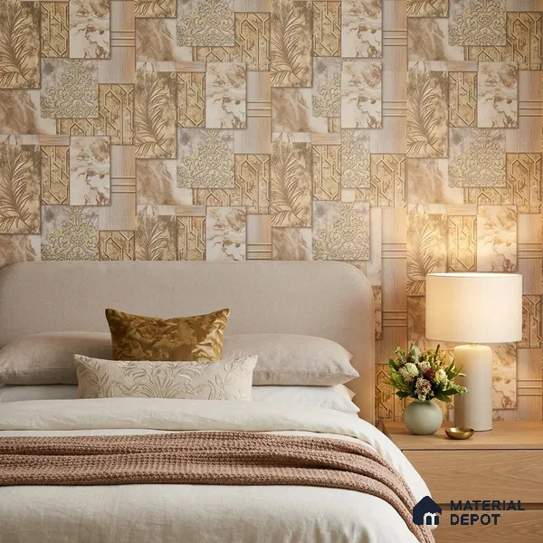 AA101007 | 9.5 Meter x 21 Inch PVC Patterned Look Wallpaper - 55 Sq. Ft. | Minimum 15% wastage during installation