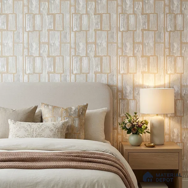 AA100802 | 9.5 Meter x 21 Inch PVC Patterned Look Wallpaper - 55 Sq. Ft. | Minimum 15% wastage during installation