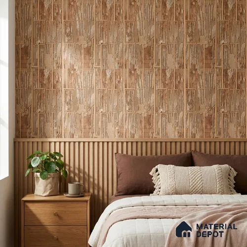 AA100805 | 9.5 Meter x 21 Inch PVC Patterned Look Wallpaper - 55 Sq. Ft. | Minimum 15% wastage during installation