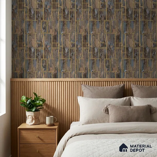 AA100803 | 9.5 Meter x 21 Inch PVC Patterned Look Wallpaper - 55 Sq. Ft. | Minimum 15% wastage during installation