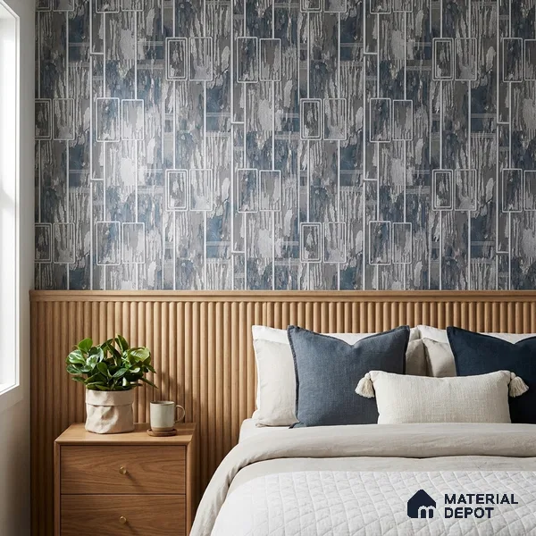 AA100806 | 9.5 Meter x 21 Inch PVC Patterned Look Wallpaper - 55 Sq. Ft. | Minimum 15% wastage during installation