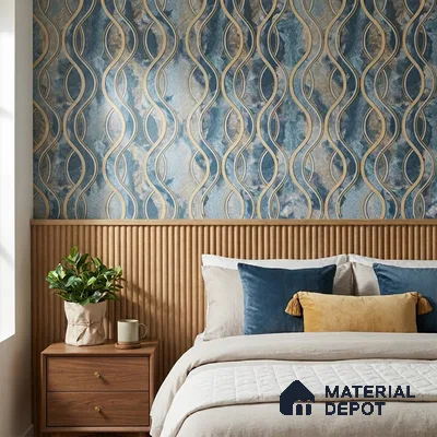 AA100904 | 9.5 Meter x 21 Inch PVC Patterned Look Wallpaper - 55 Sq. Ft. | Minimum 15% wastage during installation