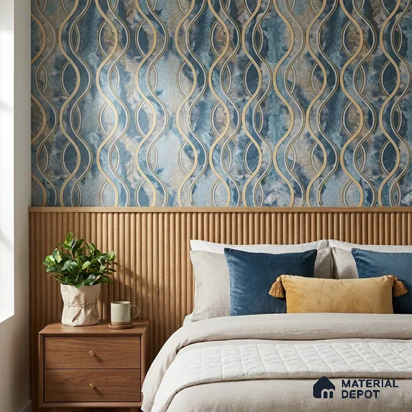 AA100904 | 9.5 Meter x 21 Inch PVC Patterned Look Wallpaper - 55 Sq. Ft. | Minimum 15% wastage during installation