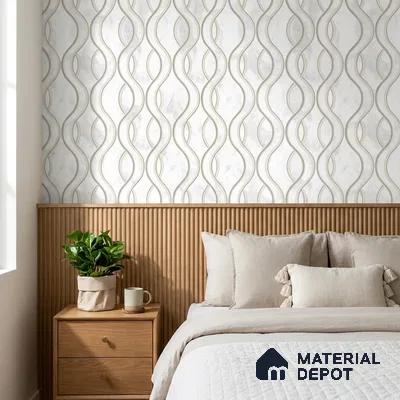 AA100908 | 9.5 Meter x 21 Inch PVC Patterned Look Wallpaper - 55 Sq. Ft. | Minimum 15% wastage during installation