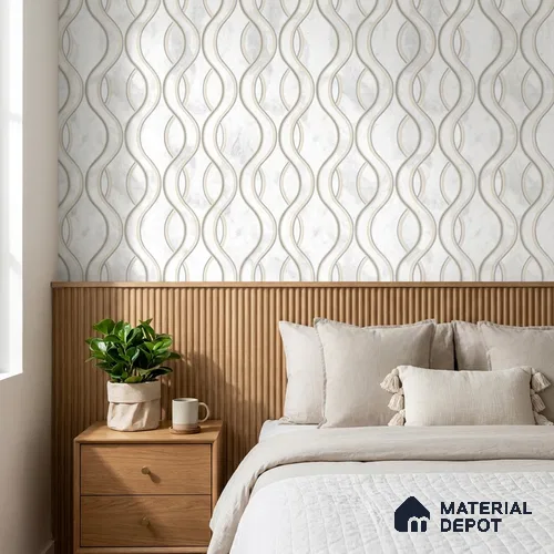 AA100908 | 9.5 Meter x 21 Inch PVC Patterned Look Wallpaper - 55 Sq. Ft. | Minimum 15% wastage during installation