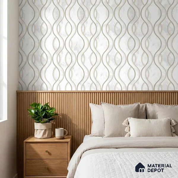 AA100908 | 9.5 Meter x 21 Inch PVC Patterned Look Wallpaper - 55 Sq. Ft. | Minimum 15% wastage during installation
