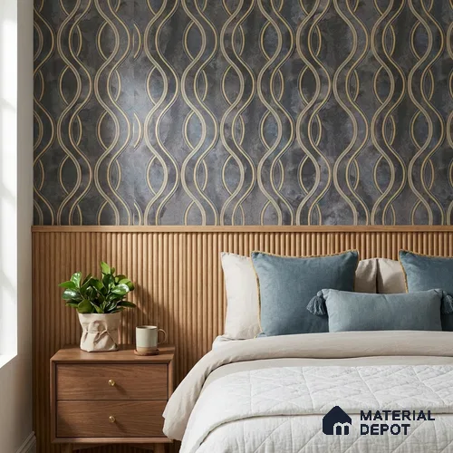 AA100903 | 9.5 Meter x 21 Inch PVC Patterned Look Wallpaper - 55 Sq. Ft. | Minimum 15% wastage during installation