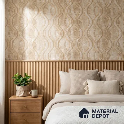 AA100905 | 9.5 Meter x 21 Inch PVC Patterned Look Wallpaper - 55 Sq. Ft. | Minimum 15% wastage during installation