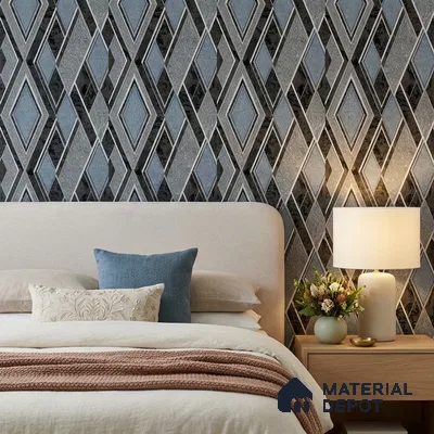 AA100107 | 9.5 Meter x 21 Inch PVC Geometric Look Wallpaper - 55 Sq. Ft. | Minimum 15% wastage during installation