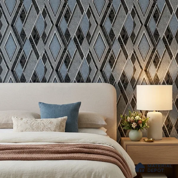AA100107 | 9.5 Meter x 21 Inch PVC Geometric Look Wallpaper - 55 Sq. Ft. | Minimum 15% wastage during installation