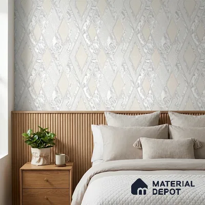 AA100101 | 9.5 Meter x 21 Inch PVC Geometric Look Wallpaper - 55 Sq. Ft. | Minimum 15% wastage during installation